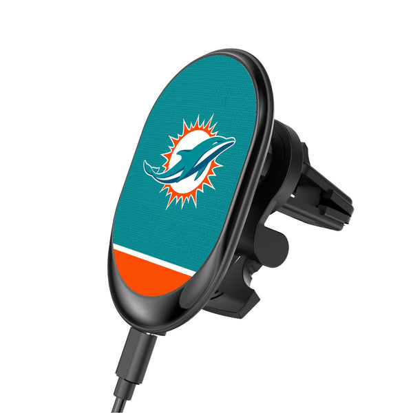 Miami Dolphins Endzone Solid Wireless Mag Car Charger