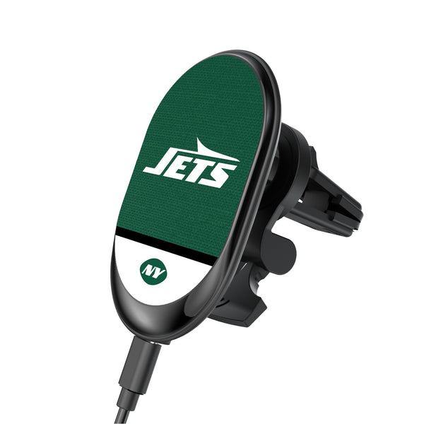 New York Jets Endzone Solid Wireless Mag Car Charger