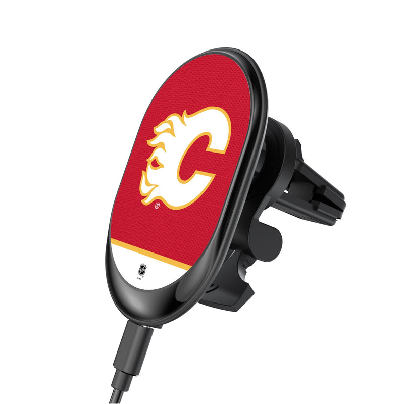 Calgary Flames Endzone Solid Wireless Mag Car Charger