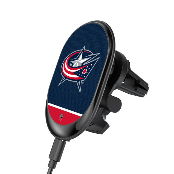 Columbus Blue Jackets Endzone Solid Wireless Mag Car Charger