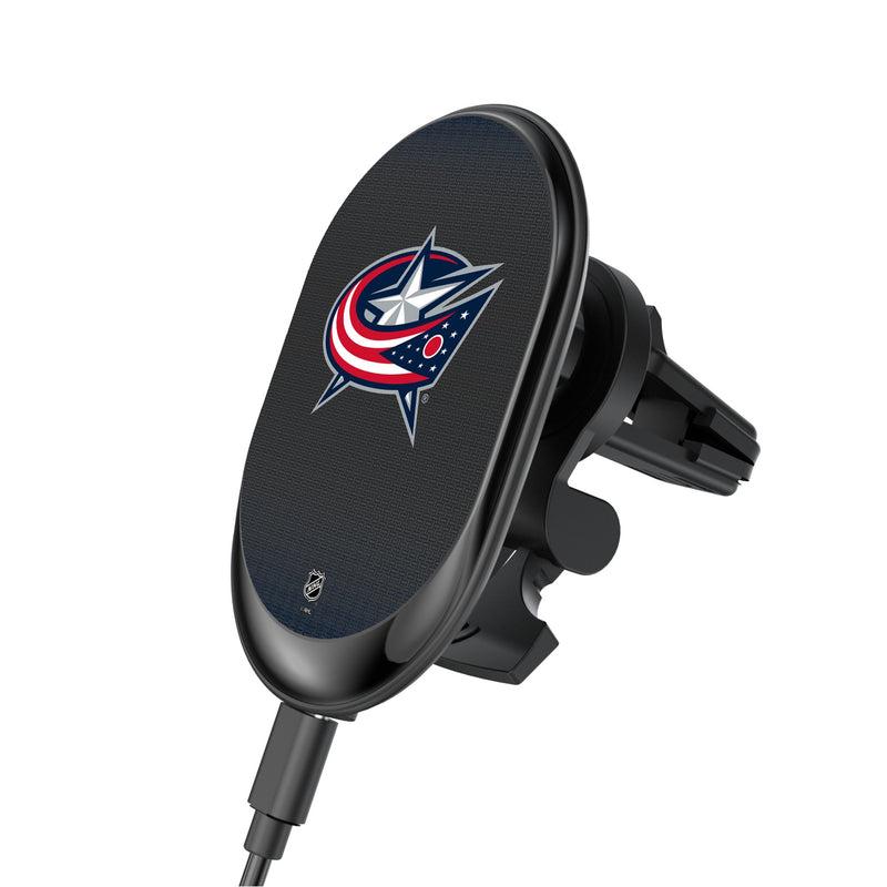 Columbus Blue Jackets Linen Wireless Mag Car Charger