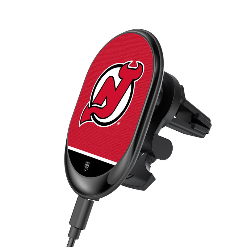 New Jersey Devils Endzone Solid Wireless Mag Car Charger