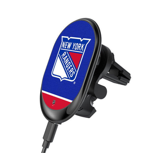 New York Rangers Endzone Solid Wireless Mag Car Charger