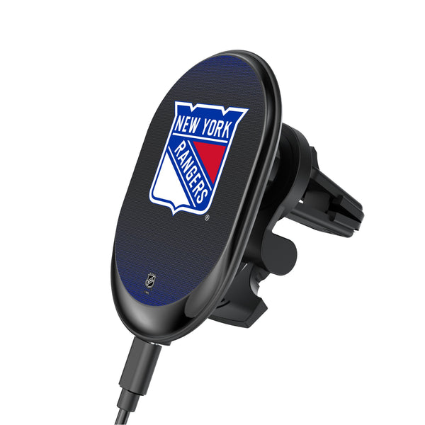 New York Rangers Linen Wireless Mag Car Charger