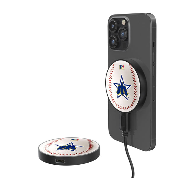 Seattle Mariners 1981-1986 - Cooperstown Collection Baseball 15-Watt Wireless Magnetic Charger