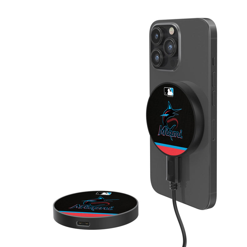 Miami Marlins Stripe 15-Watt Wireless Magnetic Charger