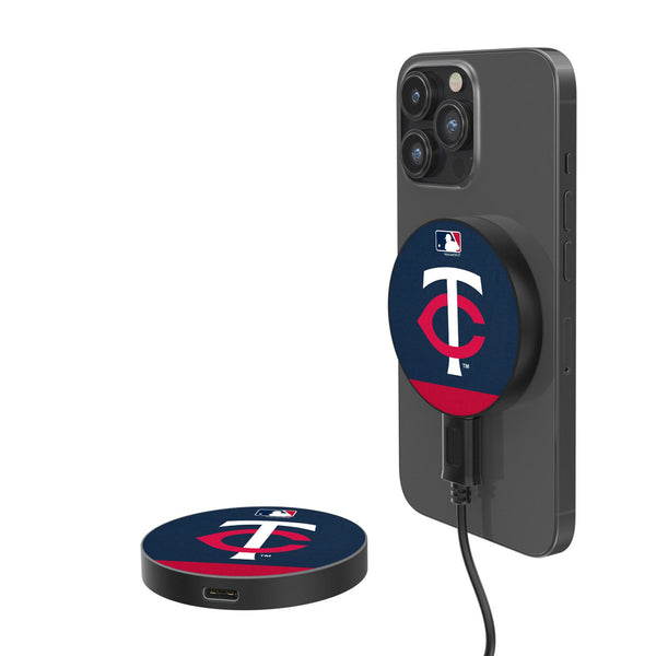 Minnesota Twins Stripe 15-Watt Wireless Magnetic Charger