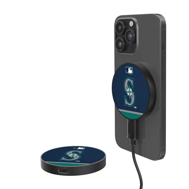 Seattle Mariners Stripe 15-Watt Wireless Magnetic Charger