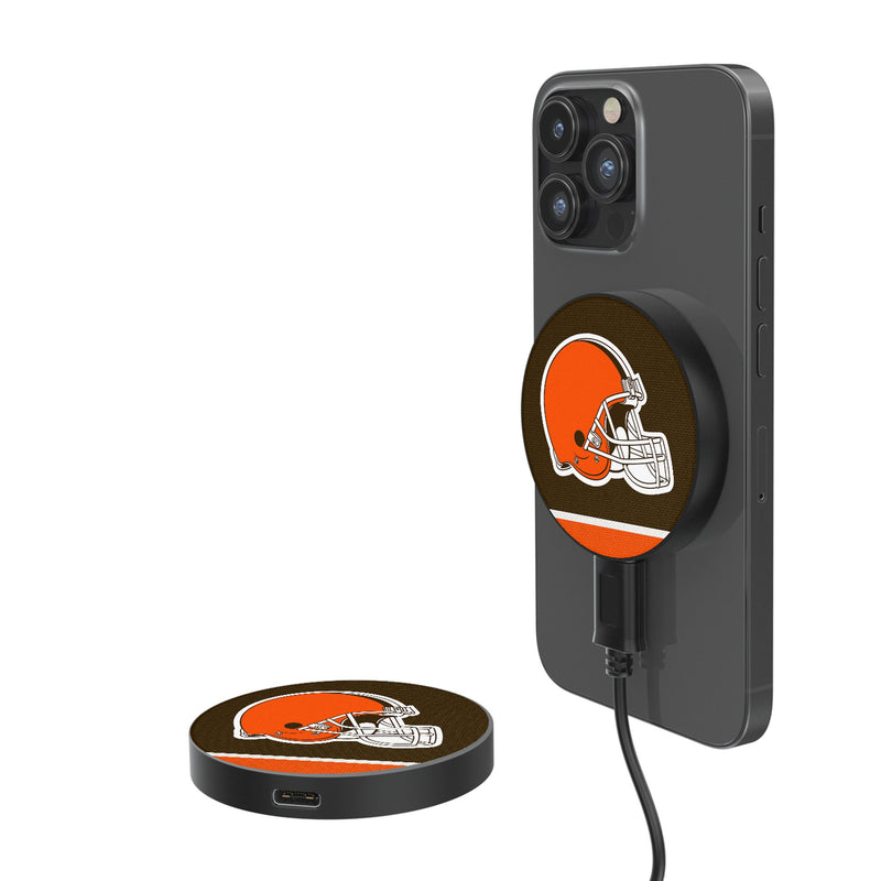 Cleveland Browns Stripe 15-Watt Wireless Magnetic Charger