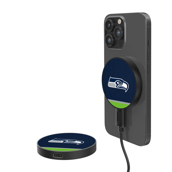 Seattle Seahawks Stripe 15-Watt Wireless Magnetic Charger