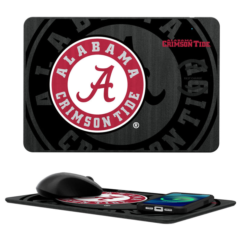 University of Alabama Crimson Tide Monocolor Tilt 15-Watt Wireless Charger and Mouse Pad