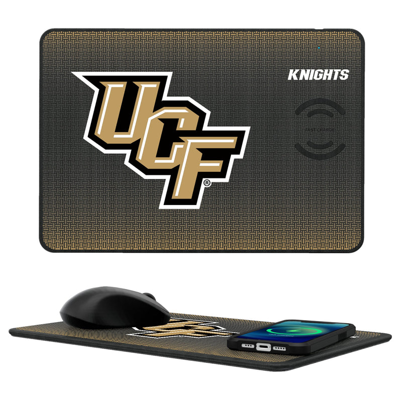 University of Central Florida Golden Knights Linen 15-Watt Wireless Charger and Mouse Pad