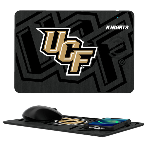 University of Central Florida Golden Knights Monocolor Tilt 15-Watt Wireless Charger and Mouse Pad