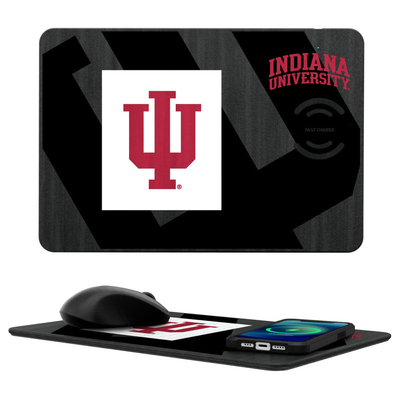 Indiana University Hoosiers Monocolor Tilt 15-Watt Wireless Charger and Mouse Pad