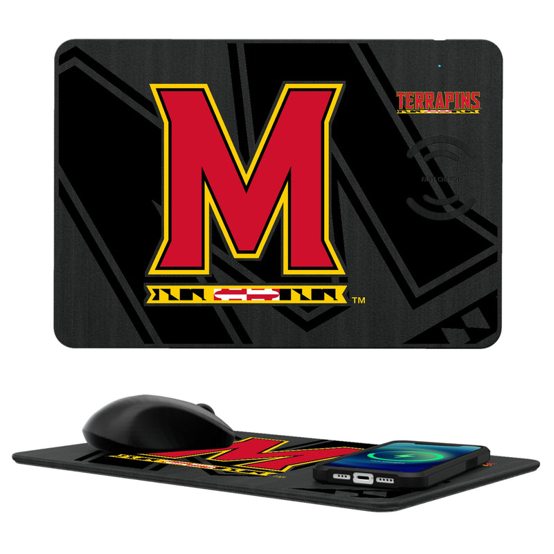 University of Maryland Terrapins Monocolor Tilt 15-Watt Wireless Charger and Mouse Pad