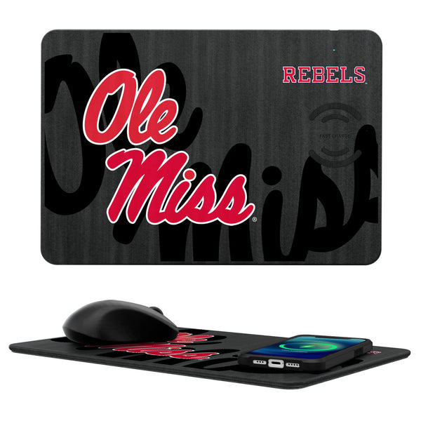 University of Mississippi Rebels Monocolor Tilt 15-Watt Wireless Charger and Mouse Pad