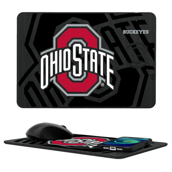 Ohio State University Buckeyes Monocolor Tilt 15-Watt Wireless Charger and Mouse Pad