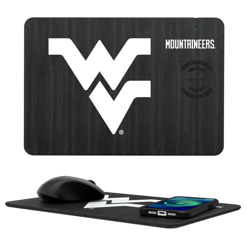 West Virginia University Mountaineers Monocolor Tilt 15-Watt Wireless Charger and Mouse Pad