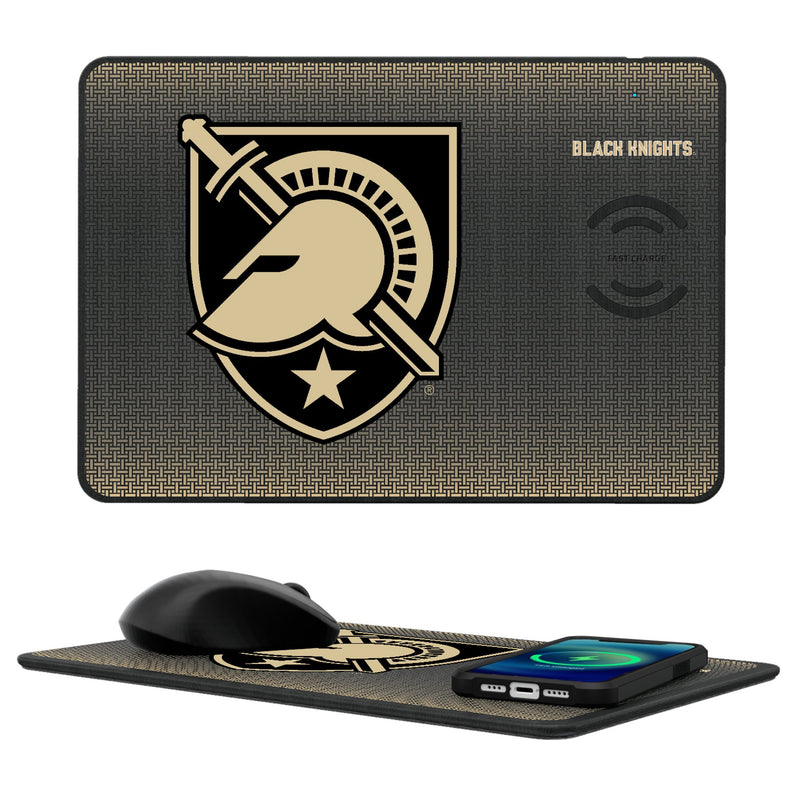 United States Military Academy Black Knights Linen 15-Watt Wireless Charger and Mouse Pad