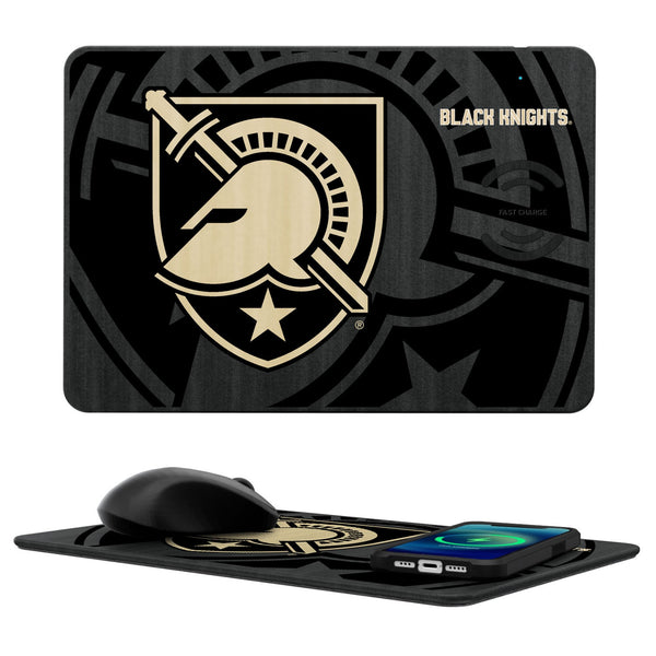 United States Military Academy Black Knights Monocolor Tilt 15-Watt Wireless Charger and Mouse Pad