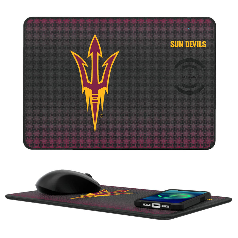 Arizona State University Sun Devils Linen 15-Watt Wireless Charger and Mouse Pad