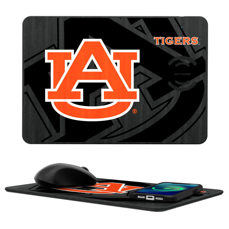 University of Auburn Tigers Monocolor Tilt 15-Watt Wireless Charger and Mouse Pad