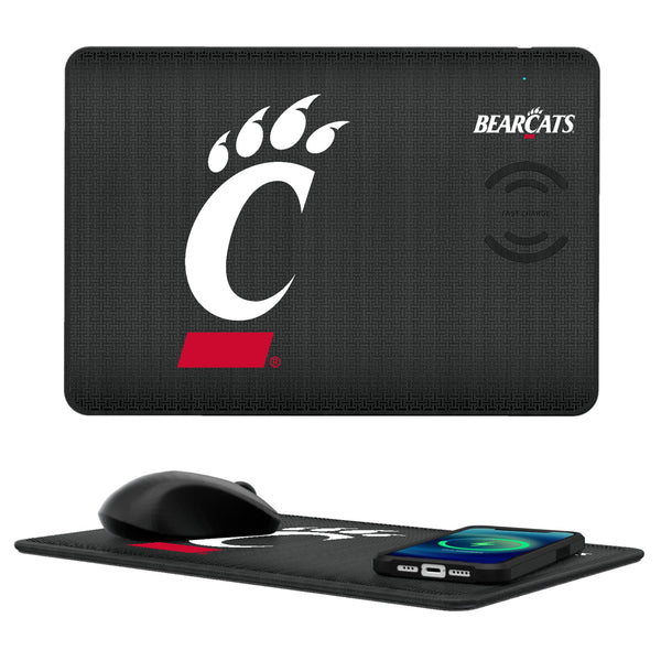 University of Cincinnati Bearcats Linen 15-Watt Wireless Charger and Mouse Pad