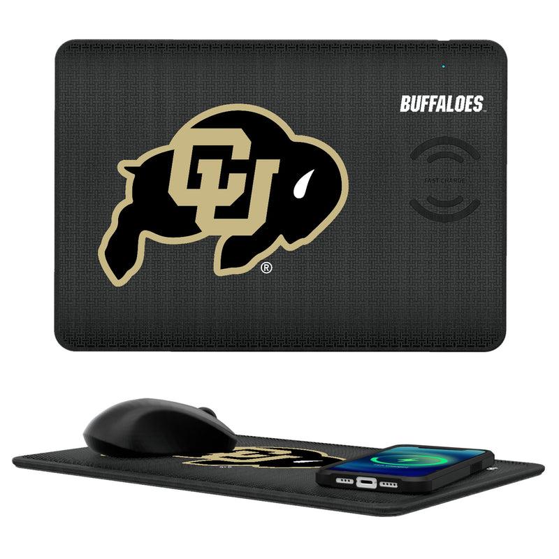 University of Colorado Buffaloes Linen 15-Watt Wireless Charger and Mouse Pad