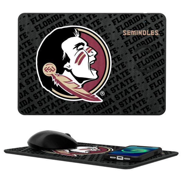 Florida State University Seminoles Monocolor Tilt 15-Watt Wireless Charger and Mouse Pad