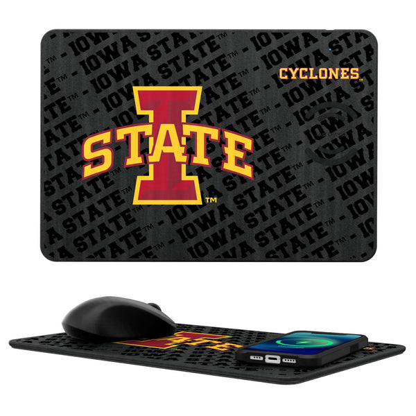 Iowa State University Cyclones Monocolor Tilt 15-Watt Wireless Charger and Mouse Pad