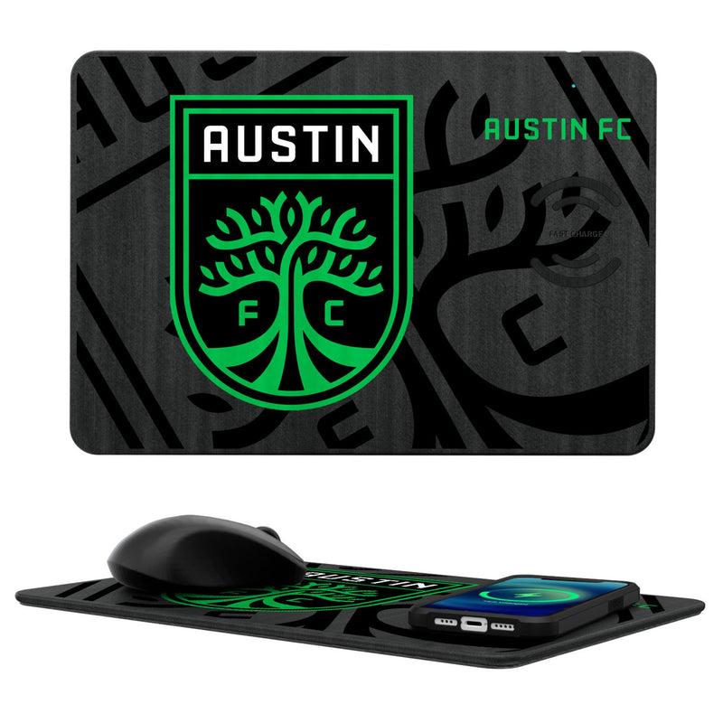 Austin FC  Monocolor Tilt 15-Watt Wireless Charger and Mouse Pad