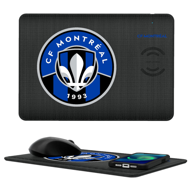 CF Montreal  Linen 15-Watt Wireless Charger and Mouse Pad