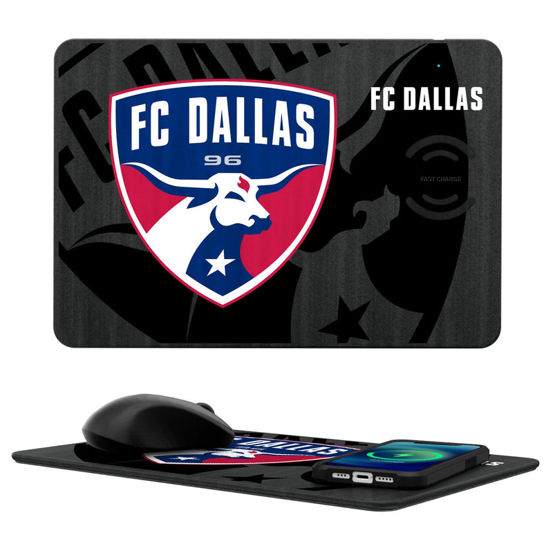 FC Dallas  Monocolor Tilt 15-Watt Wireless Charger and Mouse Pad