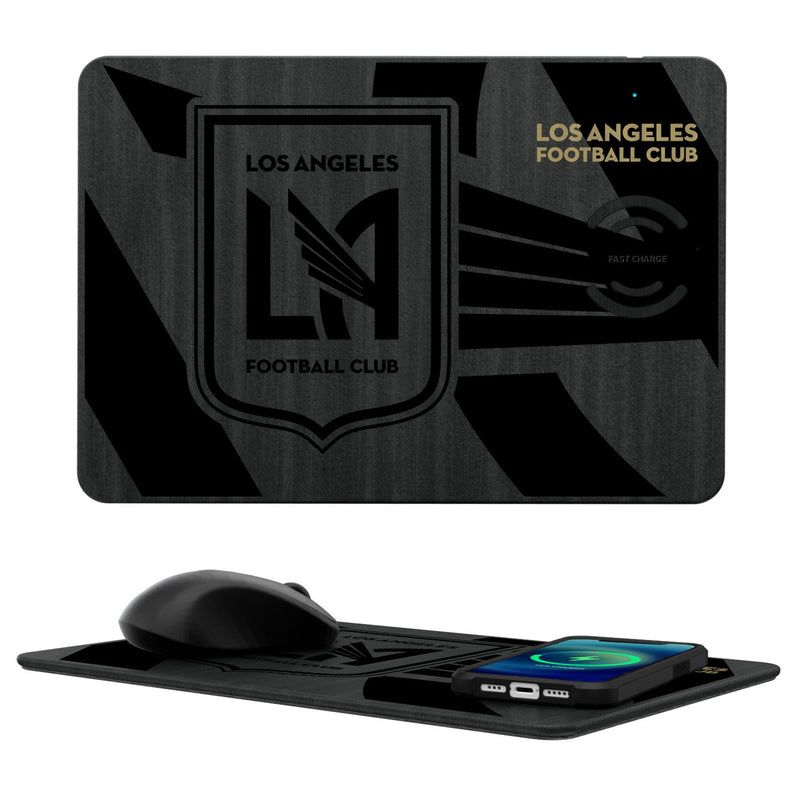 Los Angeles Football Club   Monocolor Tilt 15-Watt Wireless Charger and Mouse Pad