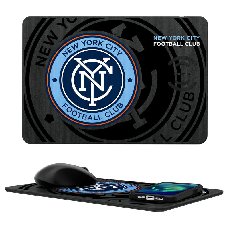 New York City FC  Monocolor Tilt 15-Watt Wireless Charger and Mouse Pad