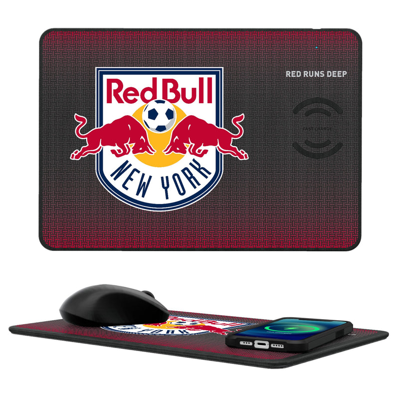 New York Red Bulls  Linen 15-Watt Wireless Charger and Mouse Pad