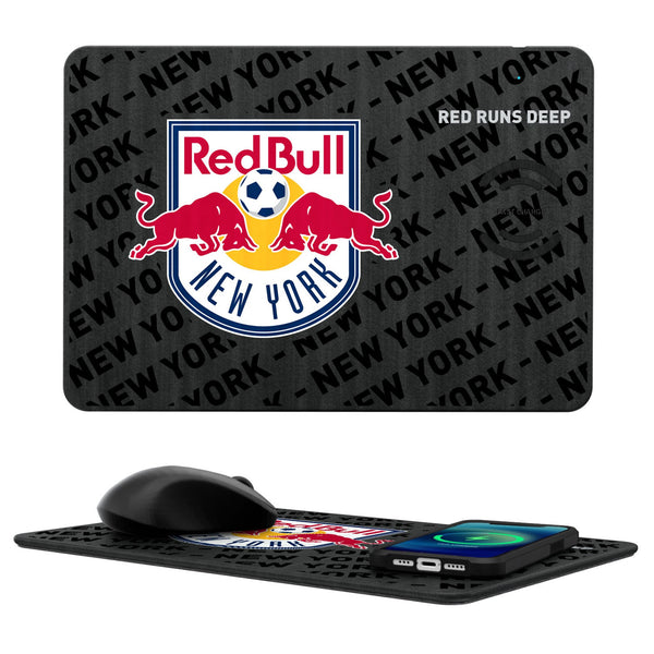 New York Red Bulls  Monocolor Tilt 15-Watt Wireless Charger and Mouse Pad