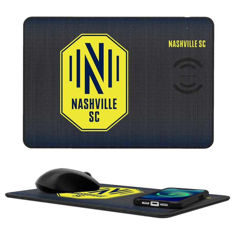 Nashville SC  Linen 15-Watt Wireless Charger and Mouse Pad