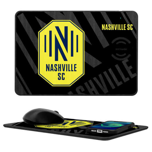 Nashville SC  Monocolor Tilt 15-Watt Wireless Charger and Mouse Pad