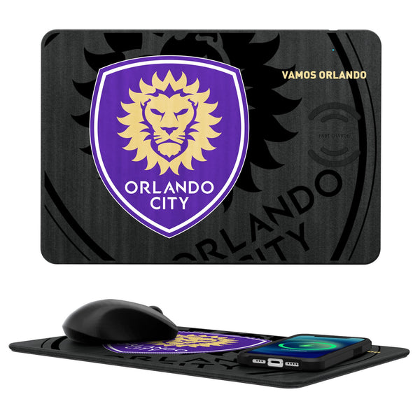 Orlando City Soccer Club  Monocolor Tilt 15-Watt Wireless Charger and Mouse Pad