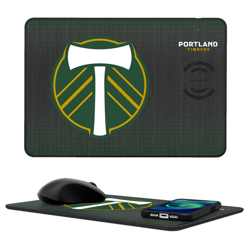 Portland Timbers   Linen 15-Watt Wireless Charger and Mouse Pad