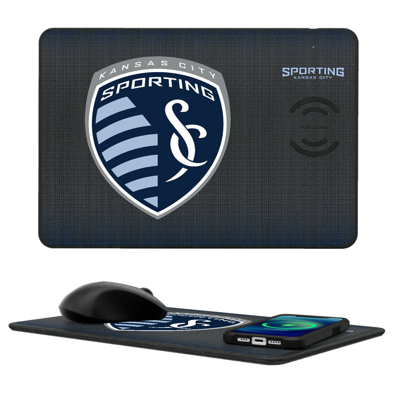 Sporting Kansas City   Linen 15-Watt Wireless Charger and Mouse Pad