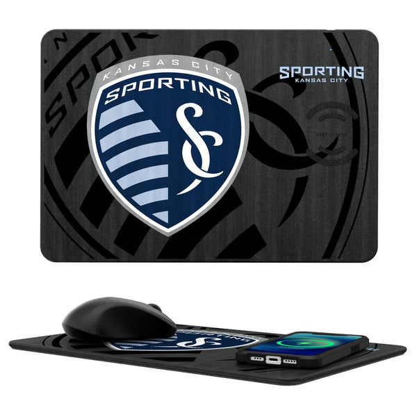 Sporting Kansas City   Monocolor Tilt 15-Watt Wireless Charger and Mouse Pad