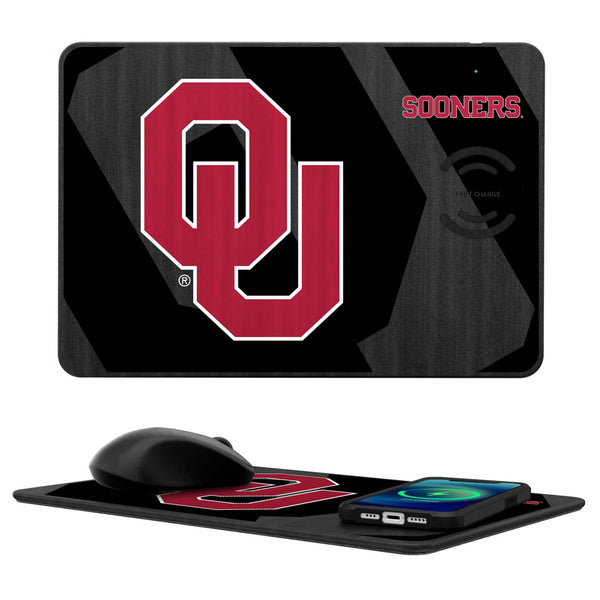 University of Oklahoma Sooners Monocolor Tilt 15-Watt Wireless Charger and Mouse Pad