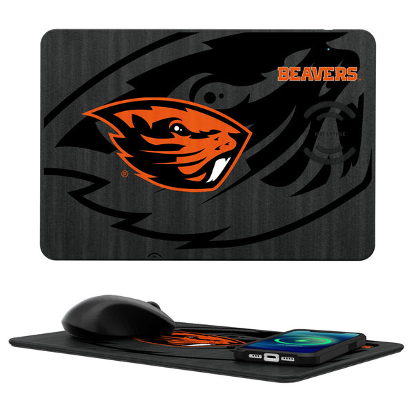 Oregon State University Beavers Monocolor Tilt 15-Watt Wireless Charger and Mouse Pad