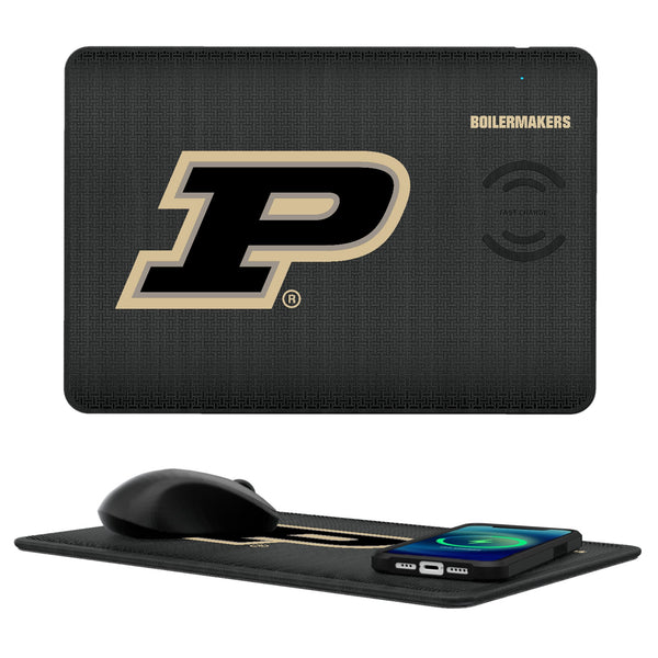 Purdue University Boilermakers Linen 15-Watt Wireless Charger and Mouse Pad