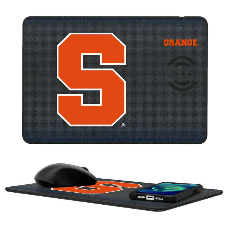 Syracuse University Orange Linen 15-Watt Wireless Charger and Mouse Pad