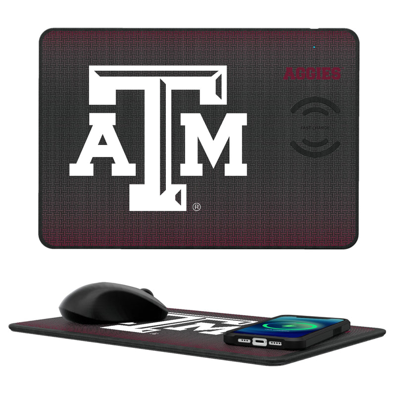 Texas A&M University Aggies Linen 15-Watt Wireless Charger and Mouse Pad