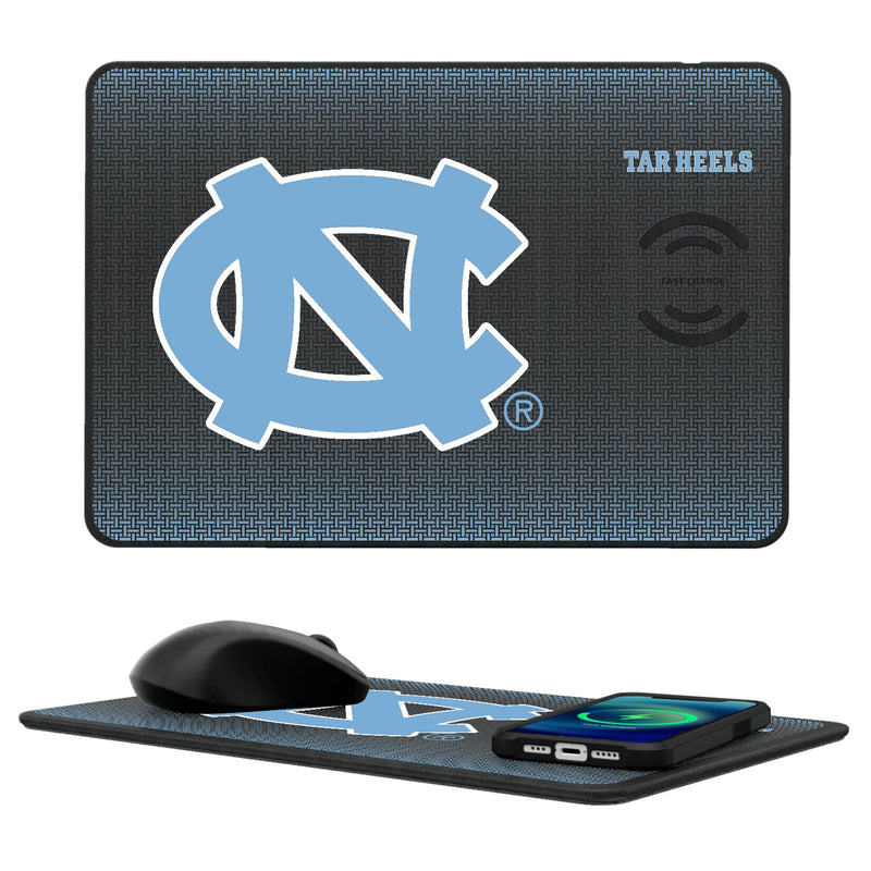 University of North Carolina Tar Heels Linen 15-Watt Wireless Charger and Mouse Pad