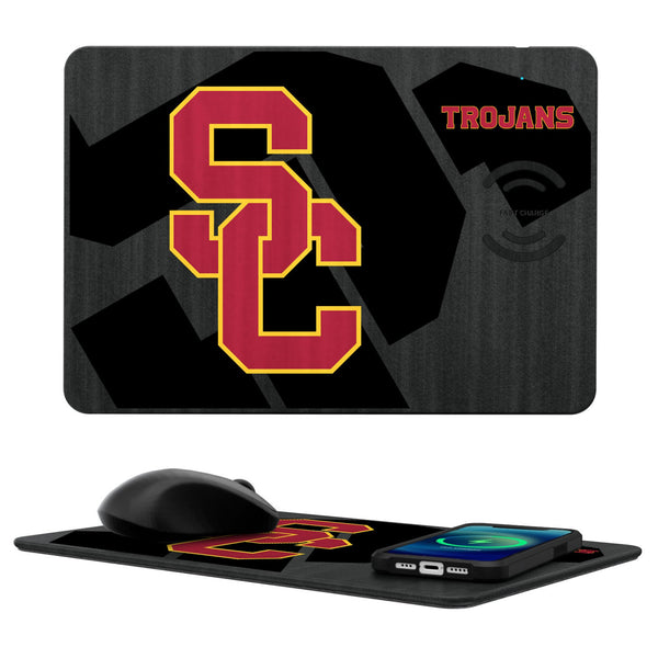 University of Southern California Trojans Monocolor Tilt 15-Watt Wireless Charger and Mouse Pad